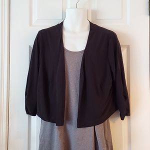 Plus Size Black Dress Cardigan